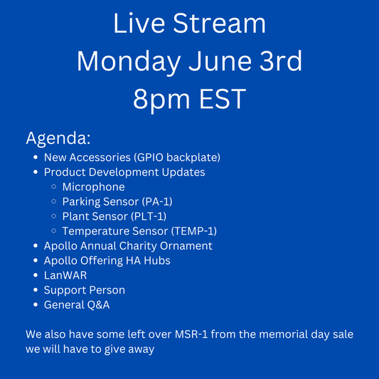 Episode 3 - June 3rd 8 PM EST Apollo Automation Monthly Live Stream