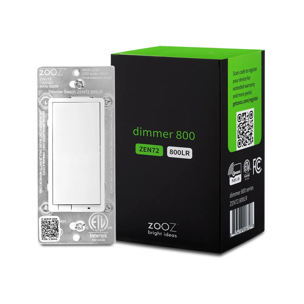 Zooz 800 Series Z-Wave Long Range Dimmer ZEN72 800LR